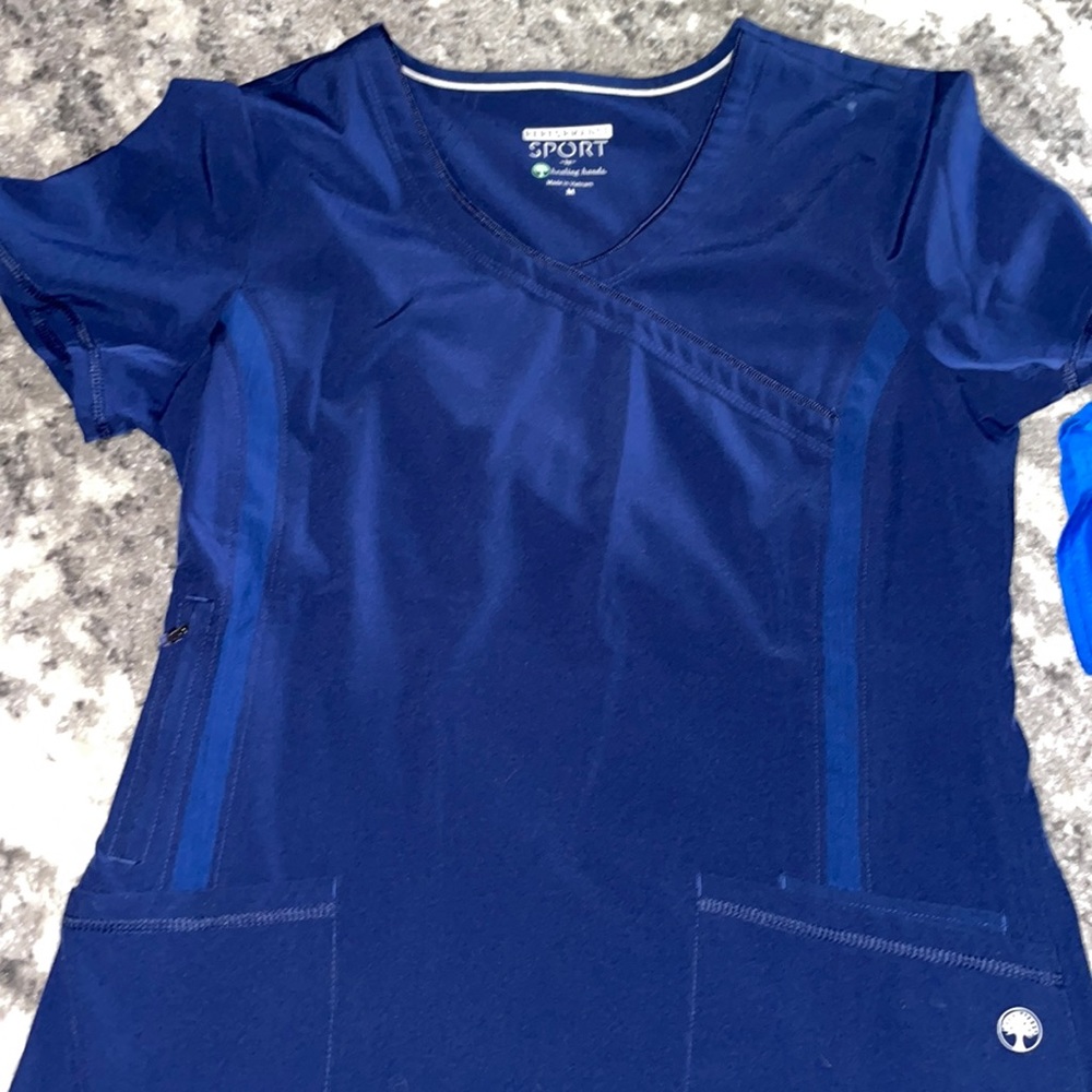 Navy blue scrub top